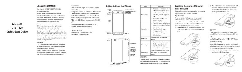 Zte Blade S7 quick start guide