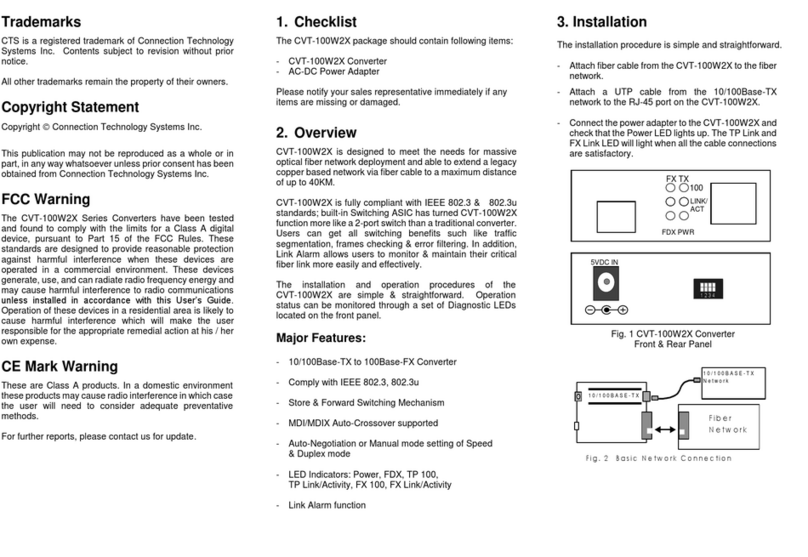 Connection Technology Systems CVT-100W2X user guide