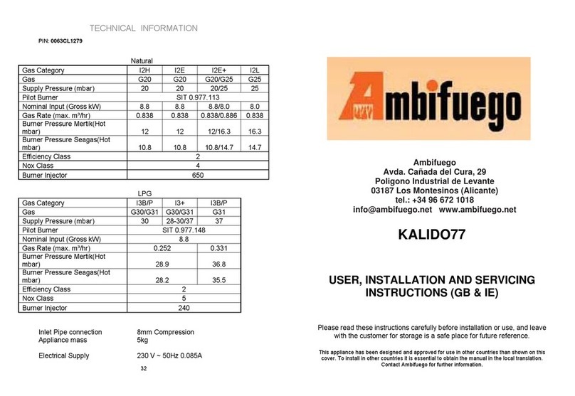 Ambifuego KALIDO77 User, installation and servicing instructions Ambifuego KALIDO77 User, installation and servicing instructions