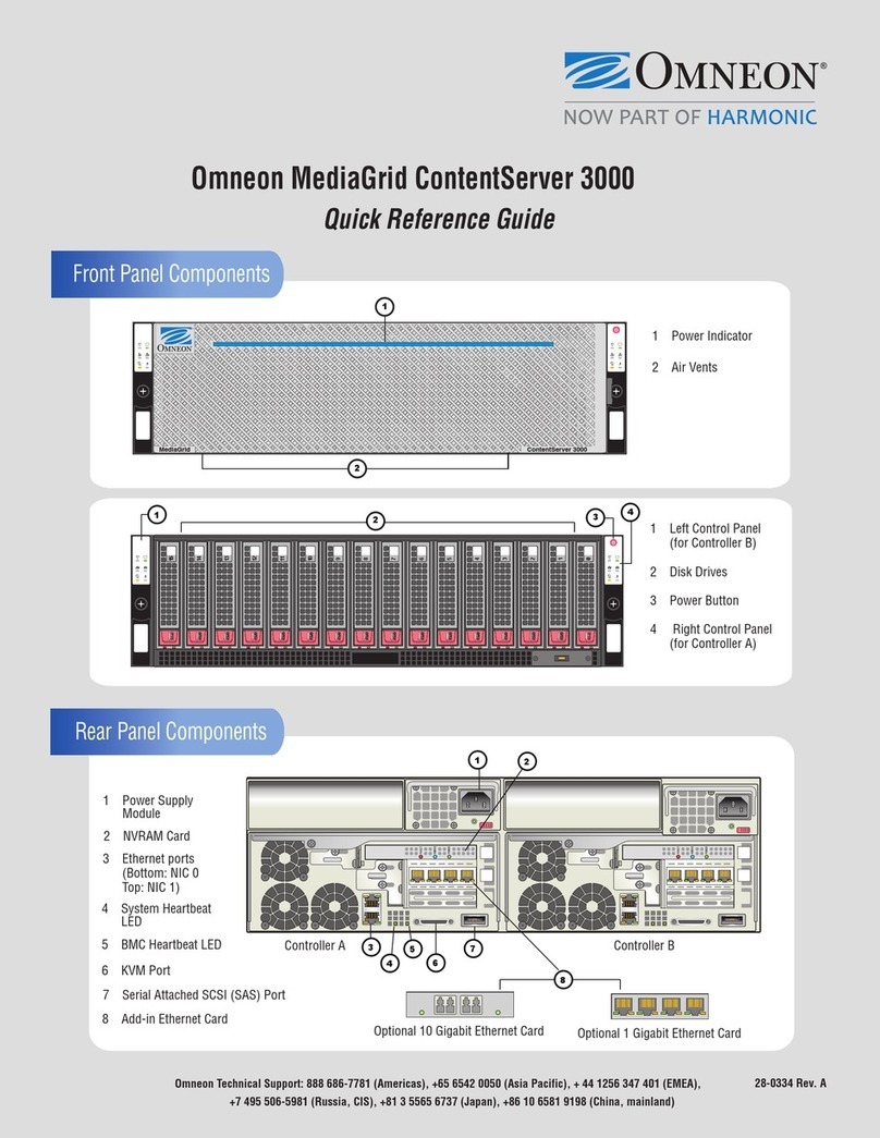 Omneon MediaGrid ContentServer 3000 User manual