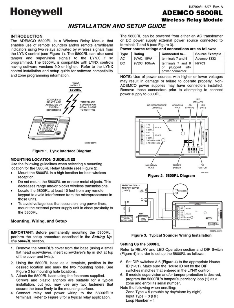 Honeywell ADEMCO 5800RL Assembly instructions