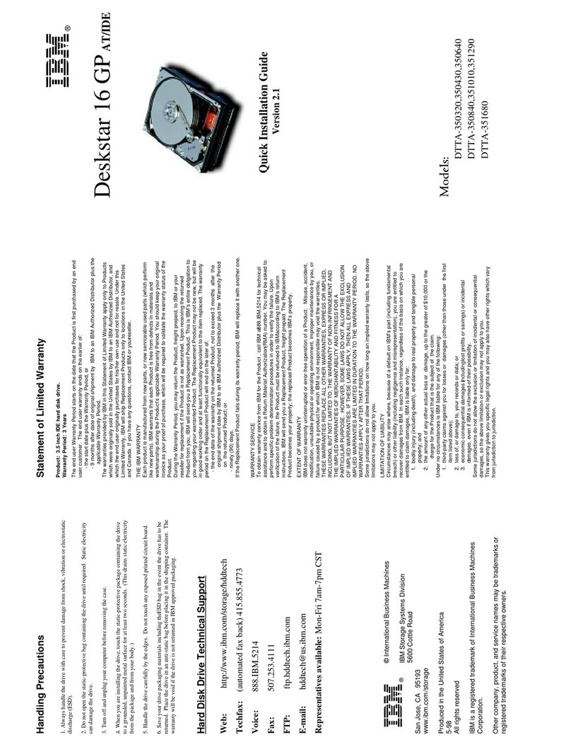 IBM Deskstar 16GP User manual