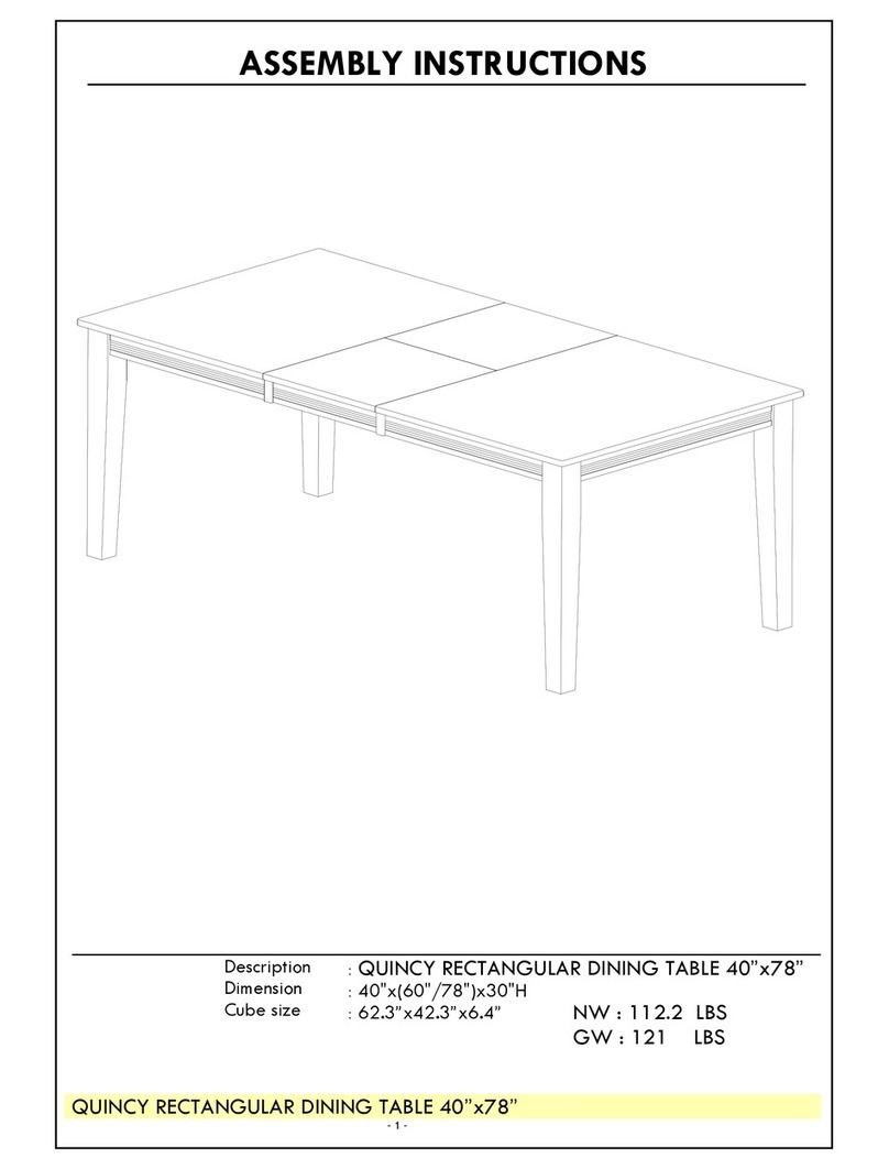 Whitewood Industries QUINCY RECTANGULAR DINING TABLE 40x78 Assembly instructions Whitewood Industries QUINCY RECTANGULAR DINING TABLE 40x78 Assembly instructions