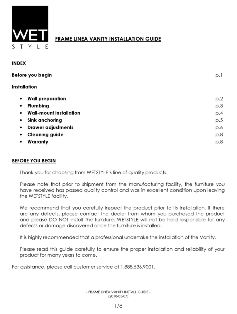 Wetstyle LINEA VANITY installation guide Wetstyle LINEA VANITY installation guide