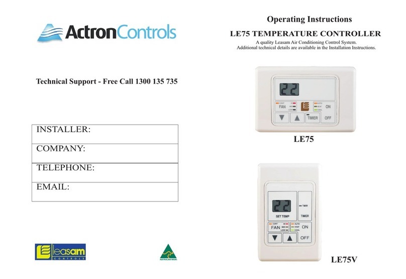 ActronControls LE75 operating instructions