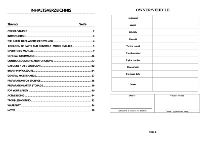 Arctic Cat 2006 DVX 400 Operator's manual