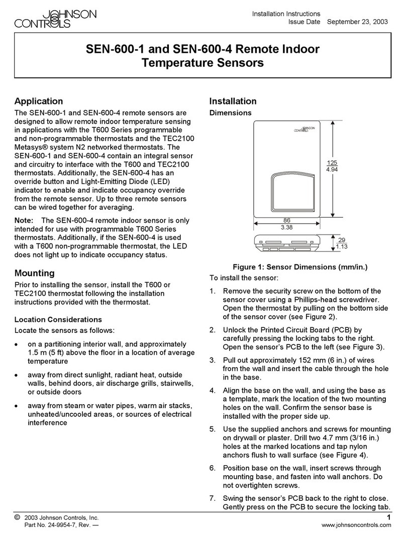 Johnson Controls SEN-600-1 User manual