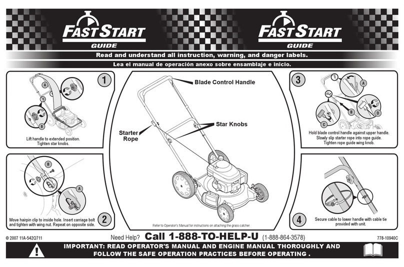 Troy-Bilt 11A-542Q711 Fast start guide