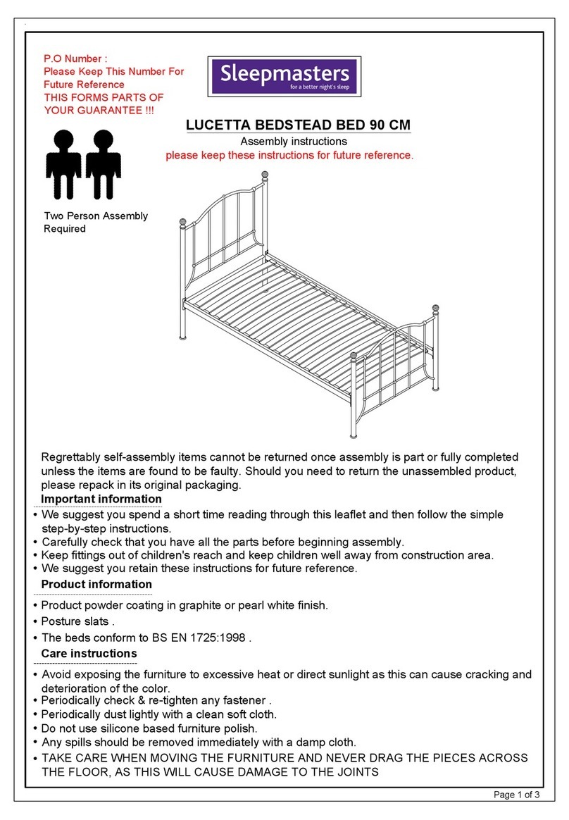 Sleepmasters LUCETTA BEDSTEAD Assembly instructions