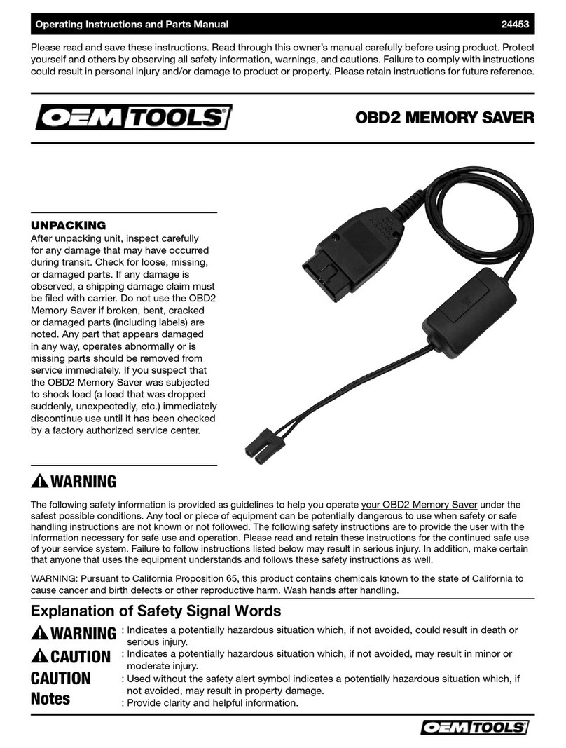 OEM Tools 24453 Operating instructions and parts manual
