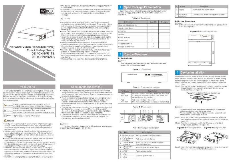 W Box Technologies 0E-4CHNVR2TB Quick setup guide