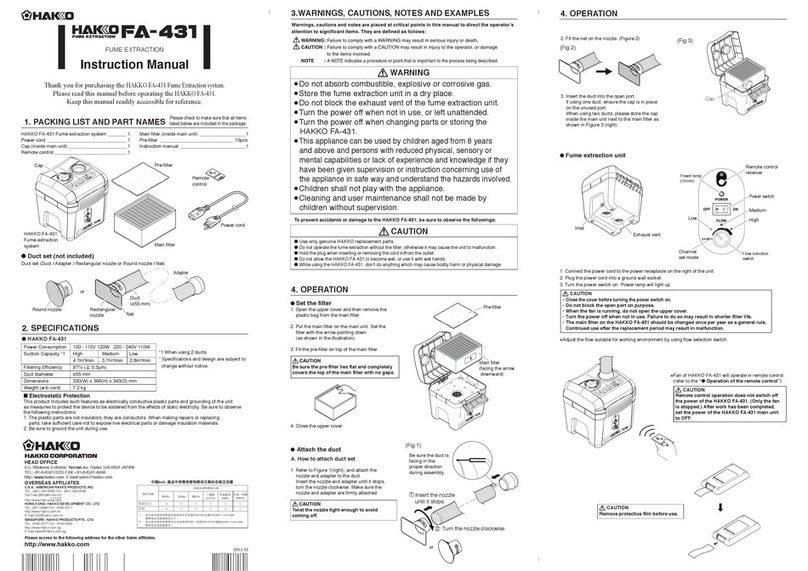 Hakko Electronics FA-431 instruction manual