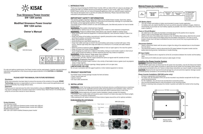 Kisae MW 1204 User manual