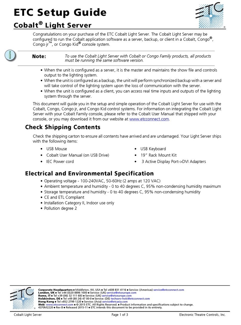 ETC Cobalt Light Server User manual