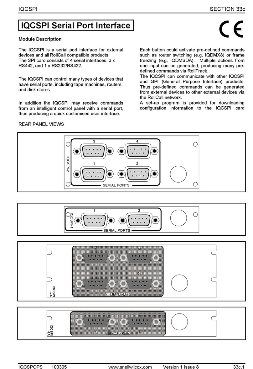 Snell & Wilcox IQCSPI-2 manual