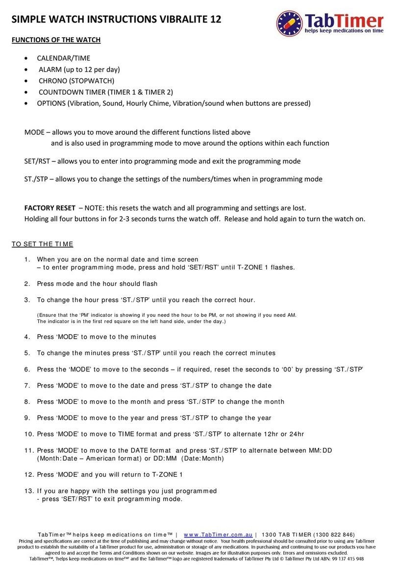 TabTimer VibraLITE 12 instructions
