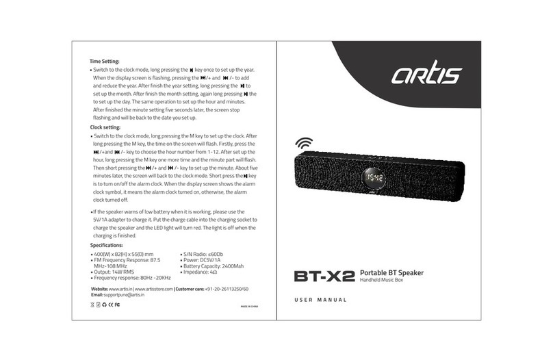 Artis BT-X2 User manual