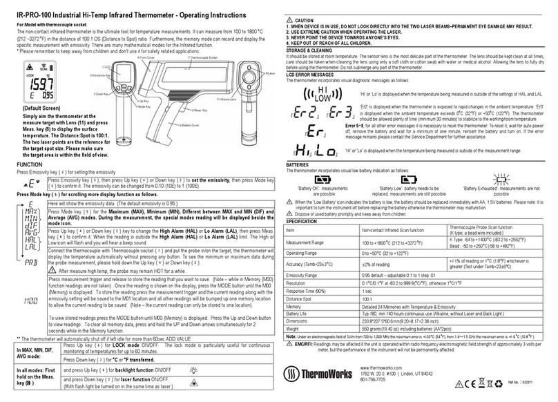 ThermoWorks IP-PRO-100 operating instructions