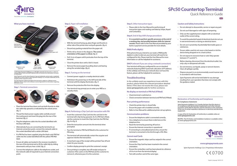Spire SPc50 Quick reference guide