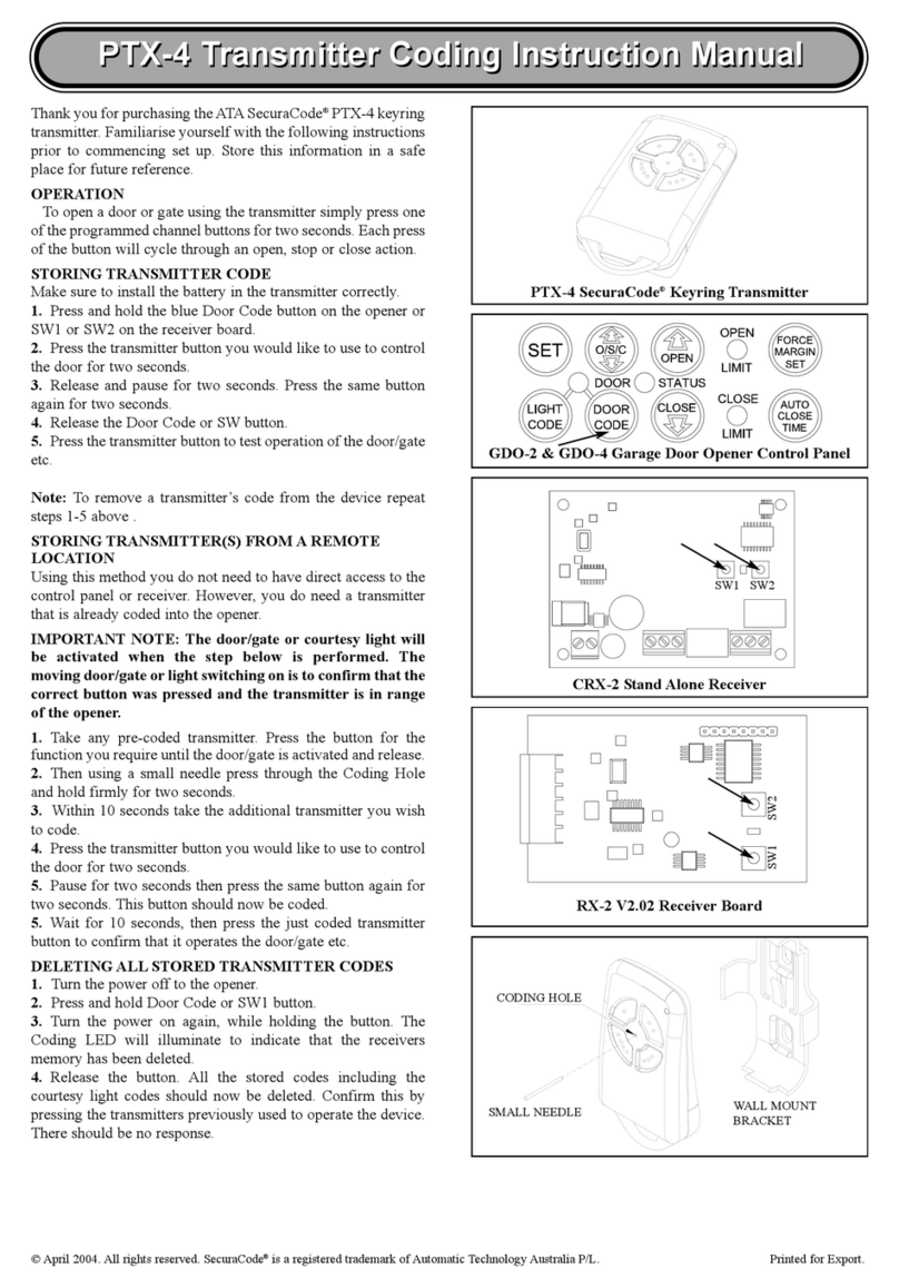 ATA SecuraCode PTX-4 instruction manual