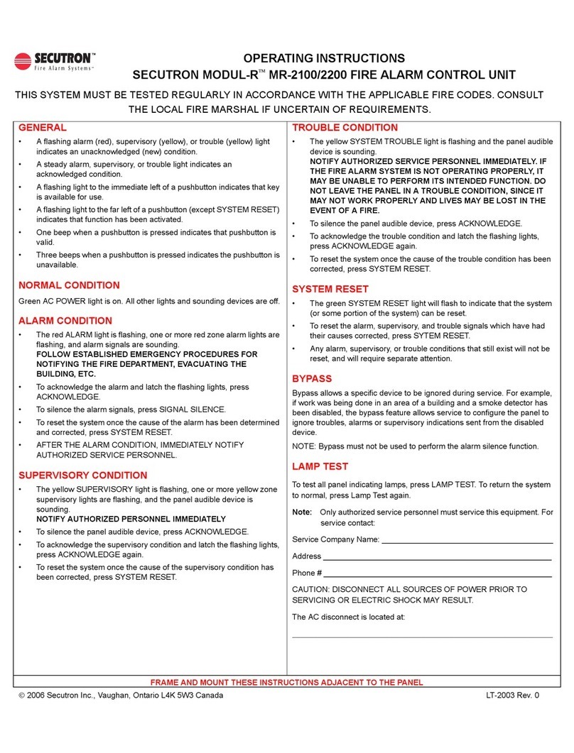 Secutron MODUL-R MR-2100 User manual