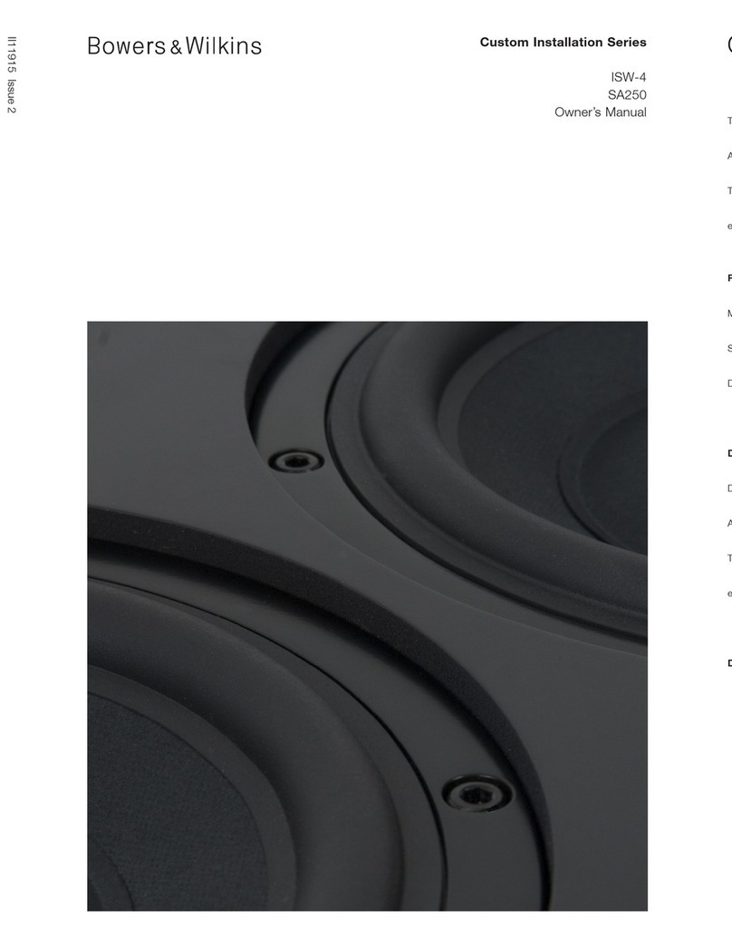 Bowers & Wilkins ISW-4 owner's manual