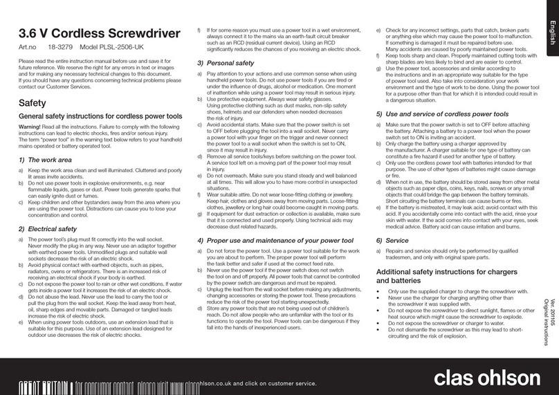 Clas Ohlson PLSL-2506-UK Original instructions