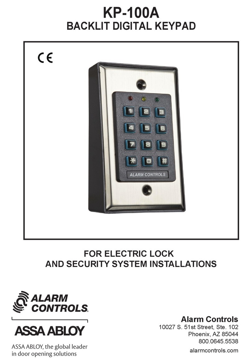 Alarm Controls Corporation KP-100A manual