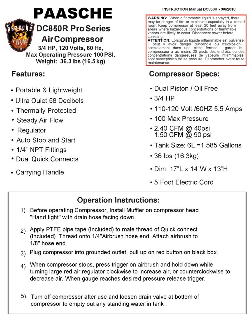 paasche DC850R Pro Series User manual