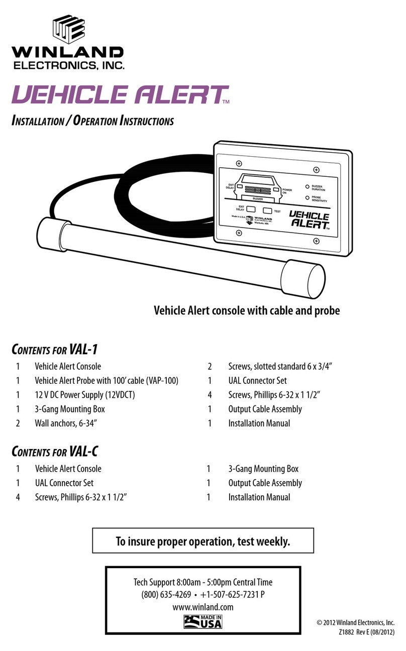 Winland Vehicle Alert Installation and operation instructions