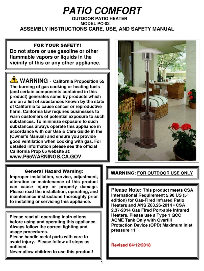 patio PC-02 CAB Assembly instructions/use and care manual patio PC-02 CAB Assembly instructions/use and care manual