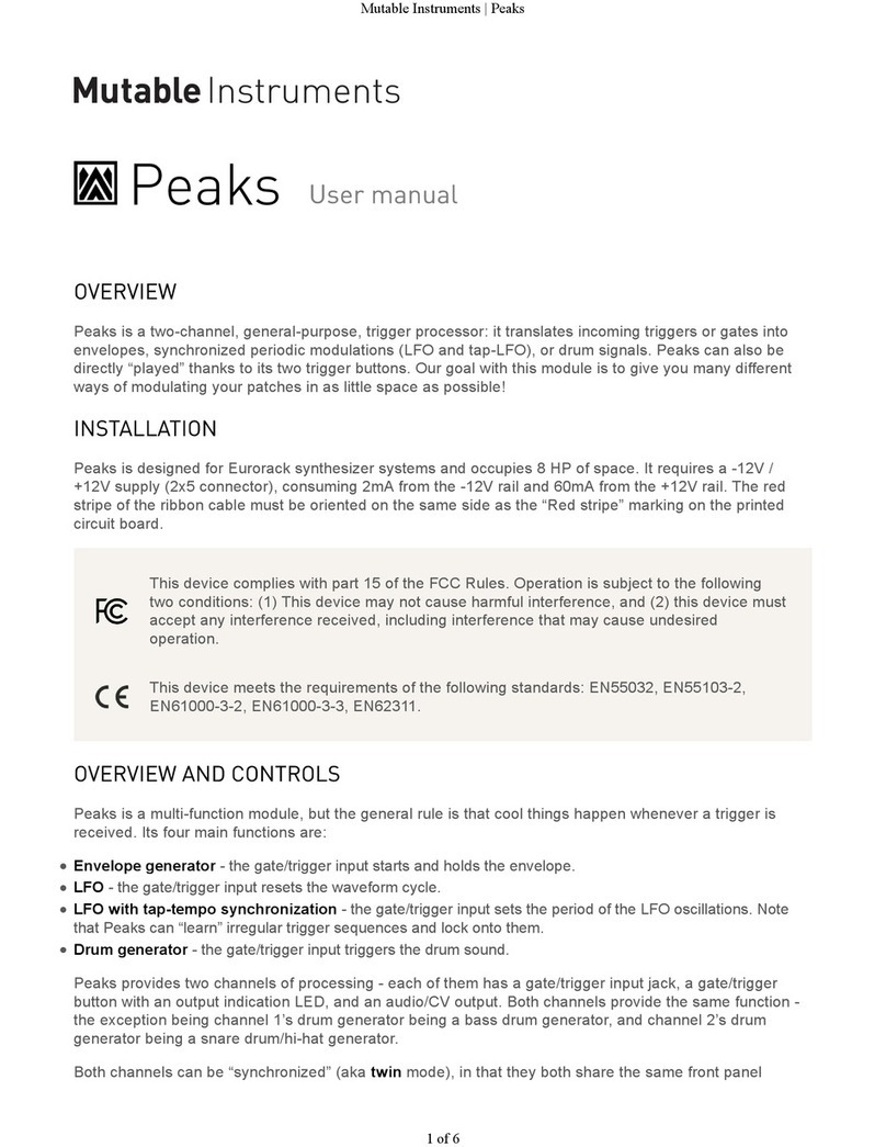 Mutable Instruments Peaks user manual