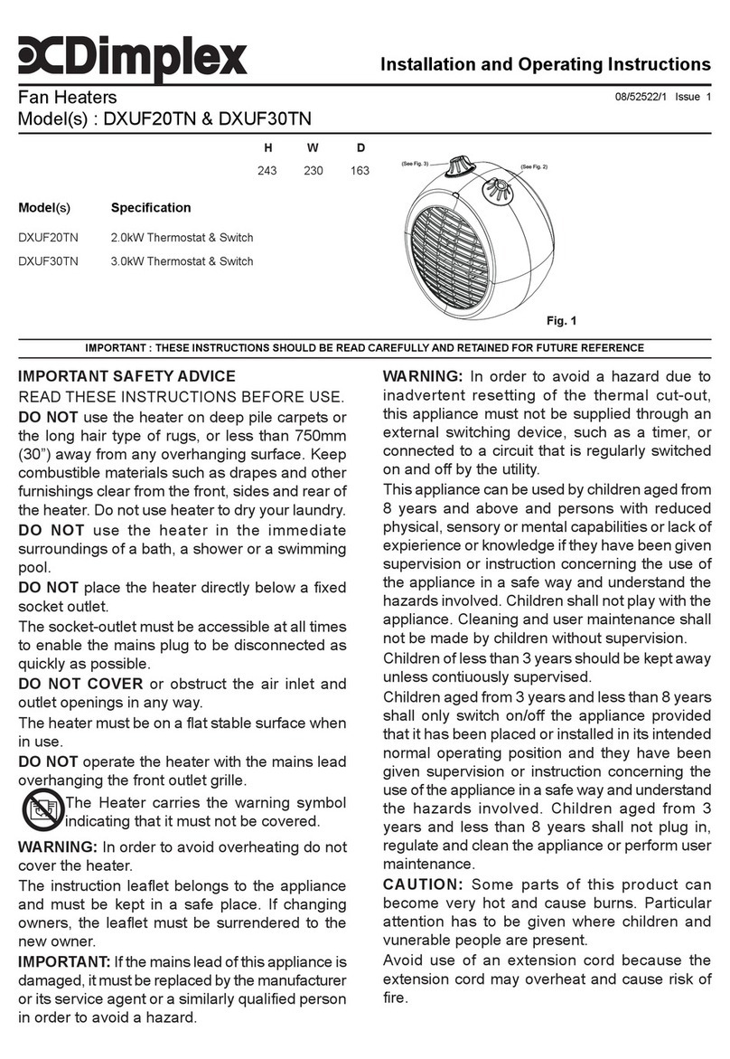 Dimplex DXUF20TN User manual
