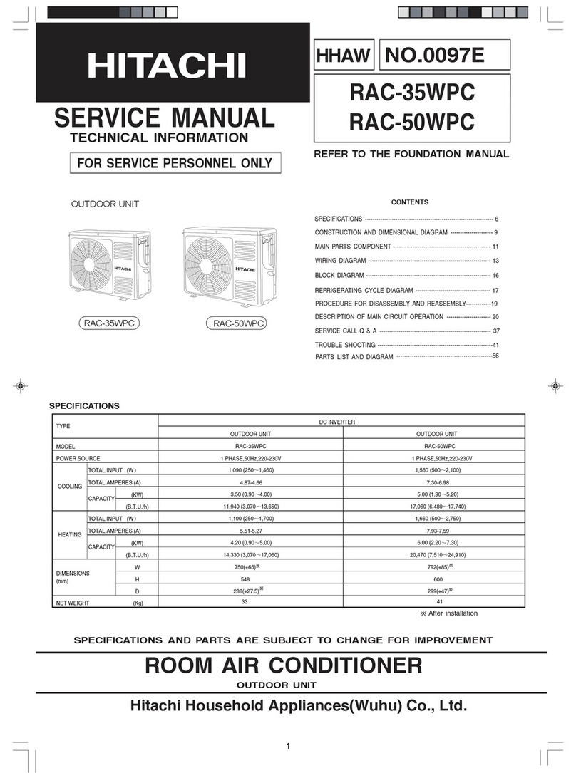 Hitachi RAC-35WPC User manual
