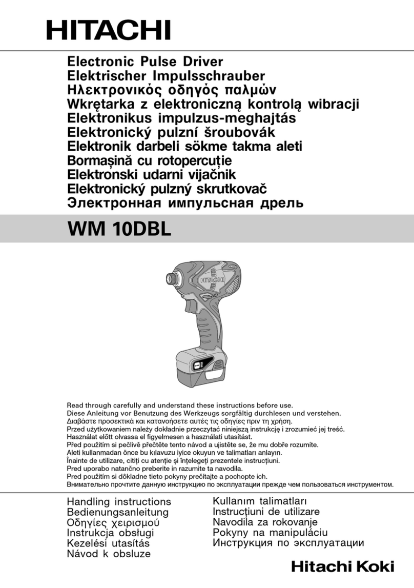 Hitachi WM 10DBL Handling instructions