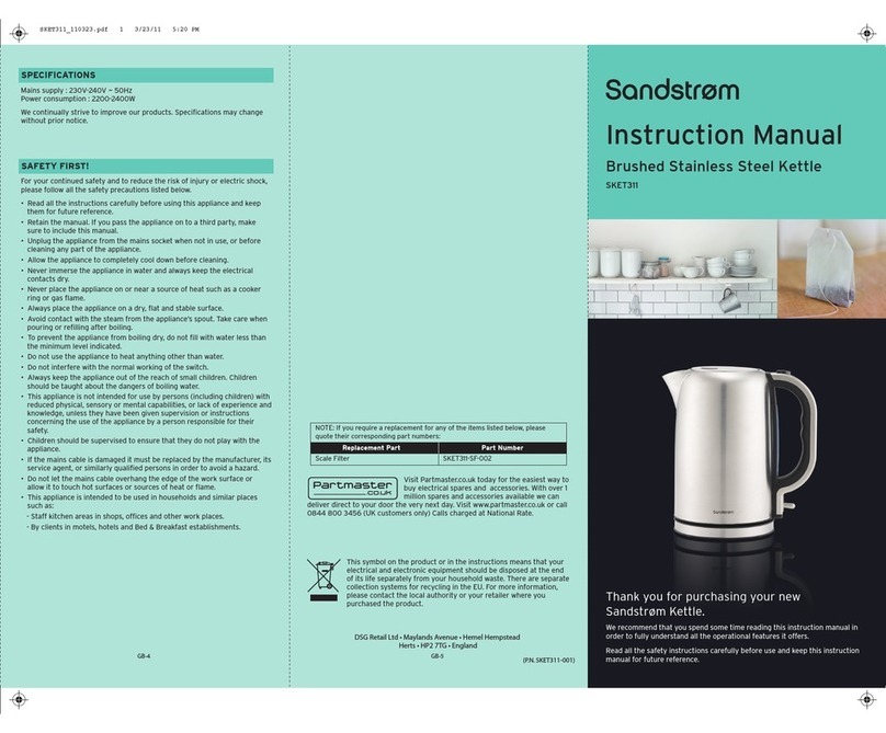 Sandstrom SKET311 instruction manual