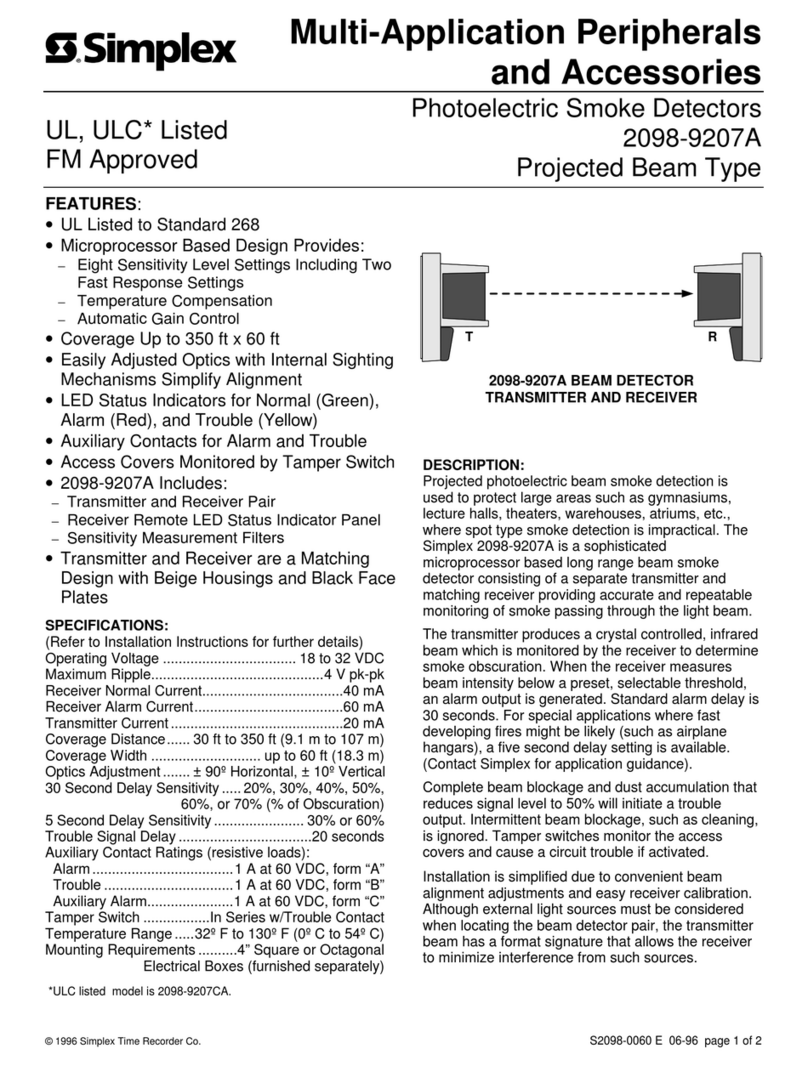 Simplex 2098-9207A installation instructions