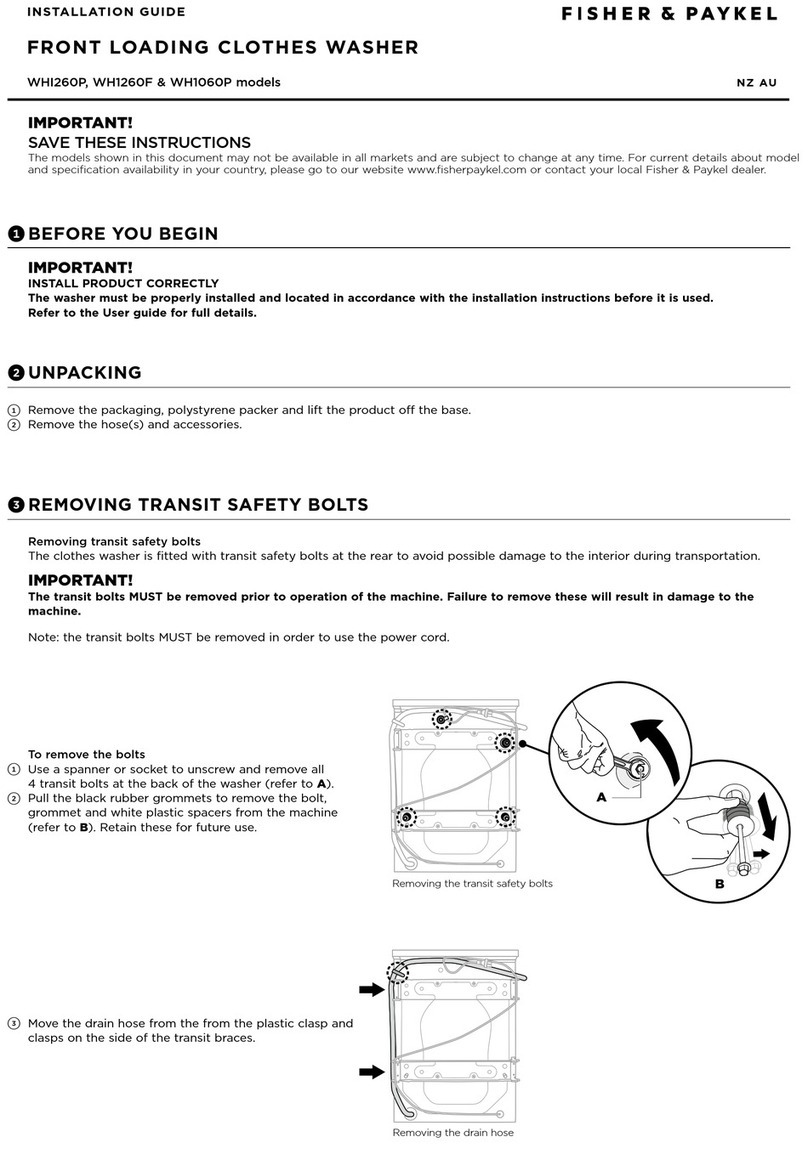 Fisher & Paykel WH1260F User manual