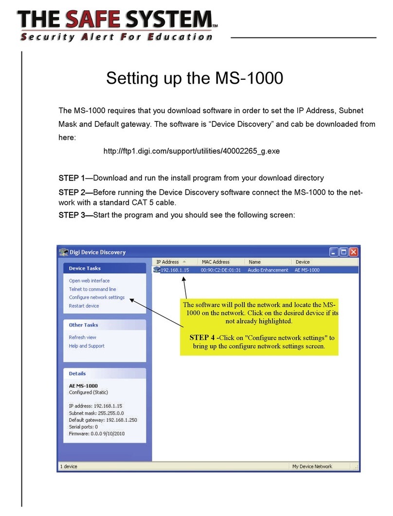 Audio enhancement THE SAFE SYSTEM MS-1000 Setting up