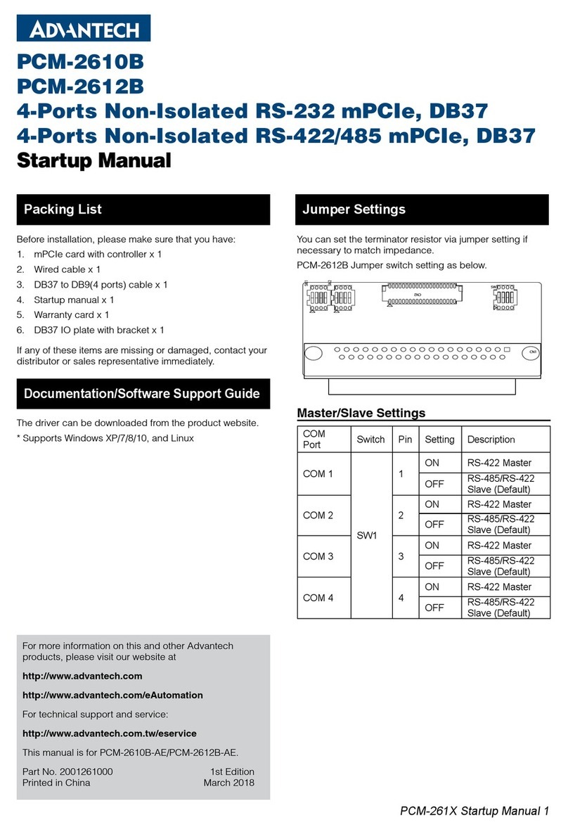 Advantech PCM-2610B Startup manual