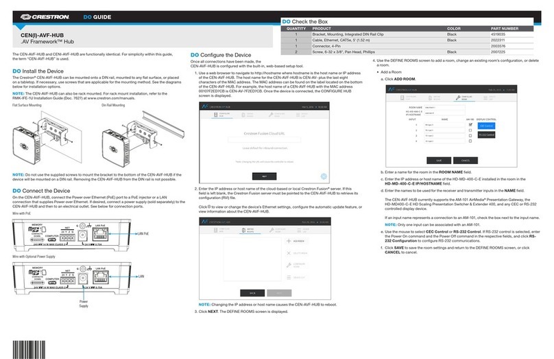 Crestron CEN-AVF-HUB Do guide