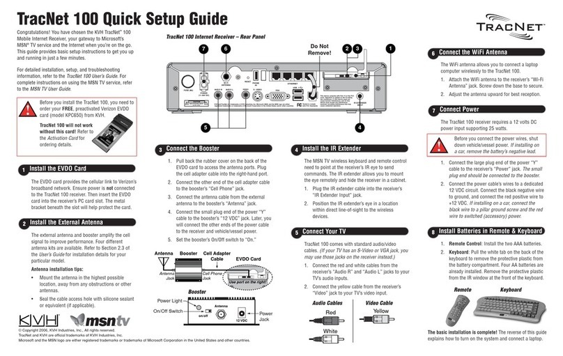 KVH Industries TracNet 100 Quick setup guide