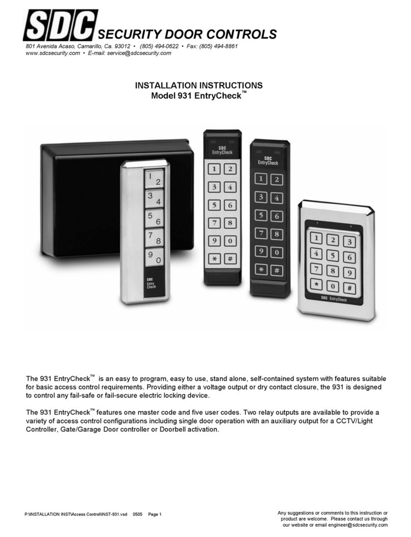 SDC EntryCheck 931-KP-4U installation instructions