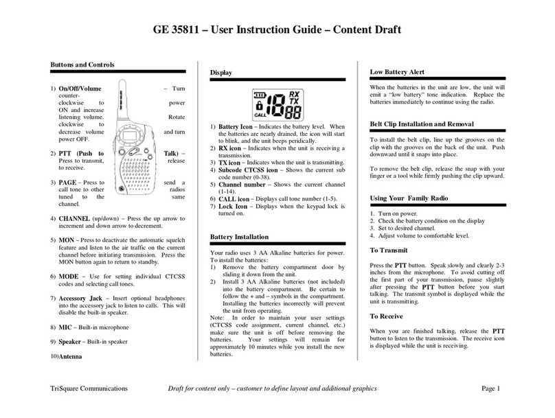 TriSquare GE 35811 User manual