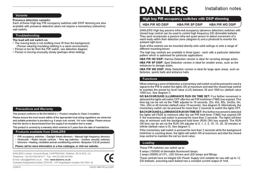 DANLERS HBA PIR ND DSIP Installation notes