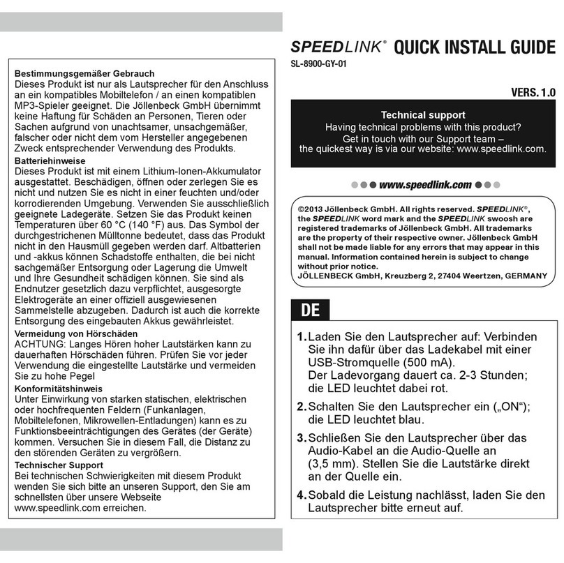 Speed Link SL-8900-GY-01 User manual
