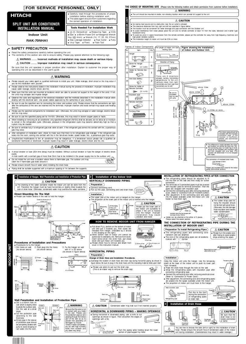 Hitachi RAK-70NHA1 User manual