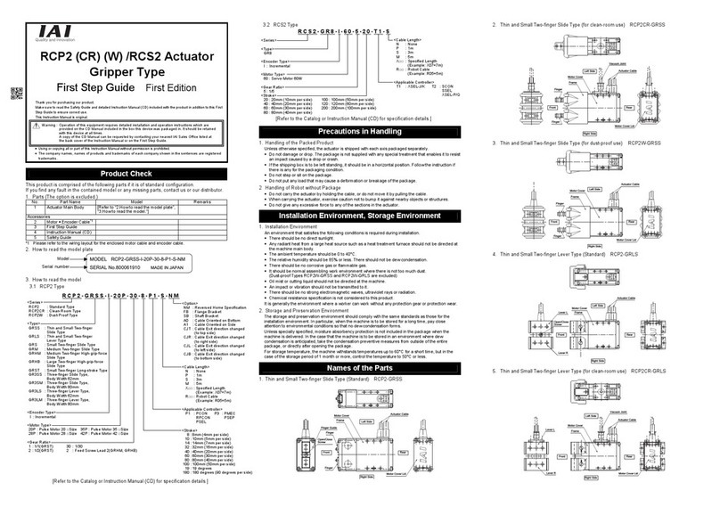 IAI ROBO Cylinder RCP2 Series User manual