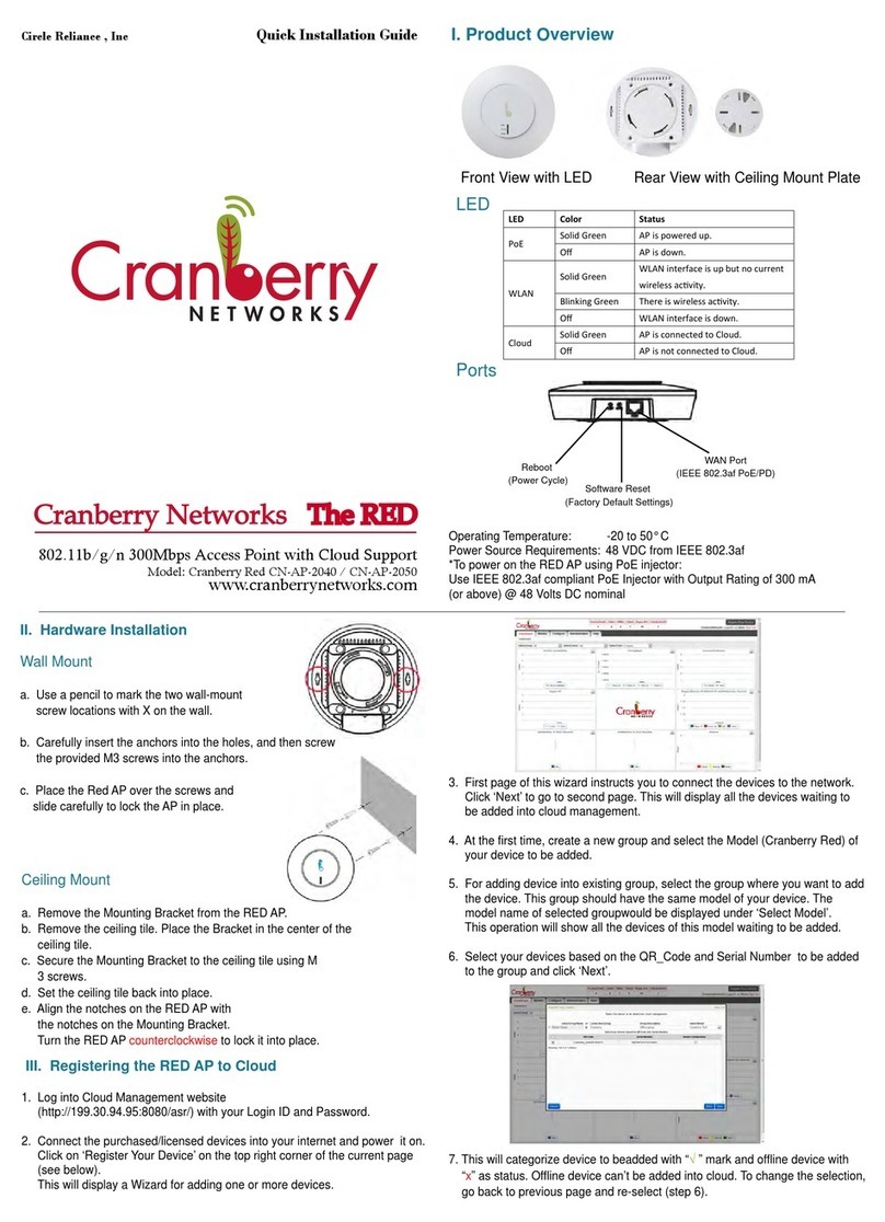 Cranberry Red CN-AP-2040 Quick installation guide