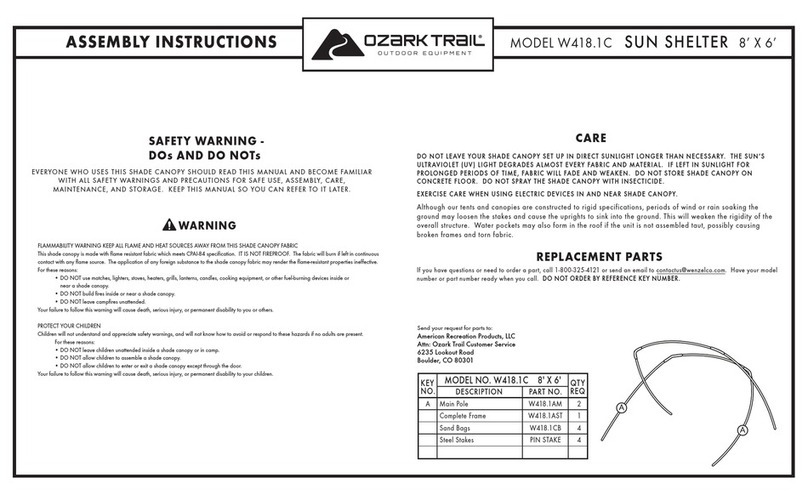 Ozark Trail W418.1C Assembly instructions
